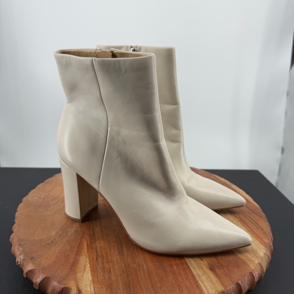 Marc Fisher Cream Ankle Boots